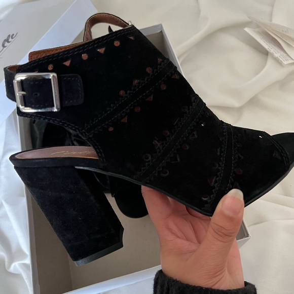 L’Intervalle Black Suede Laser Cut Booties - 39 - Picture 3 of 6